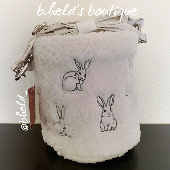 lululemon Lunar New Year Crossbody Bucket Bag Fleece Rabbit Plush Embroidery NWT - Picture 2 of 15